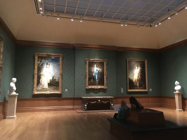 Gainsborough's Blue Boy in the gallery of the main house which holds the European art collection. The Huntington Library And Gardens In Pasadena