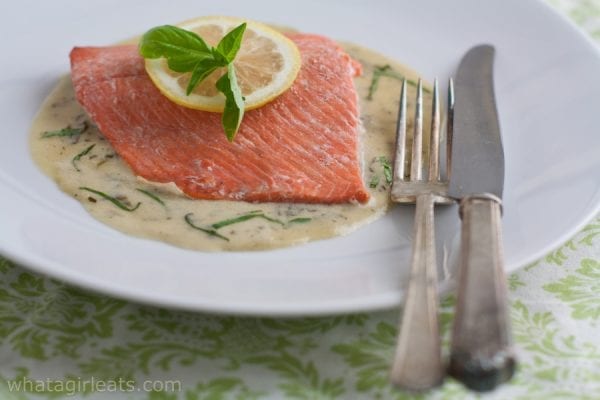 Salmon with Basil Cream Sauce is an Irish dish. It's also gluten free!