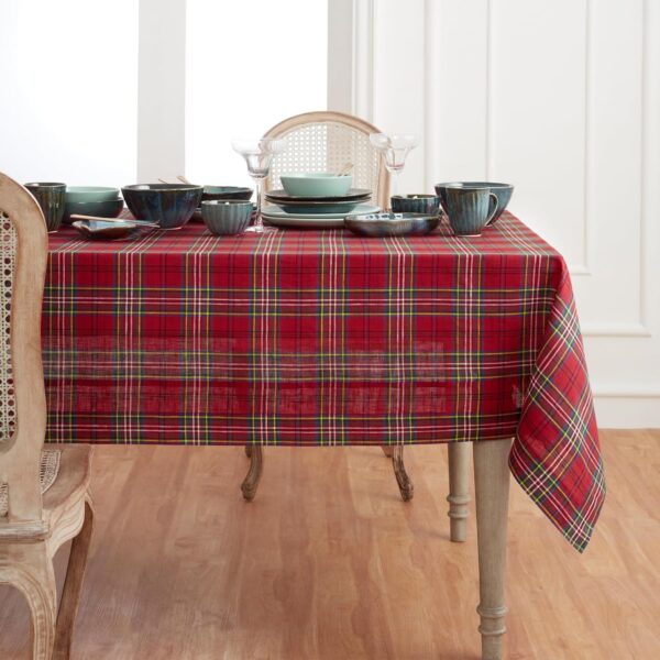 tartan tablecloth.
