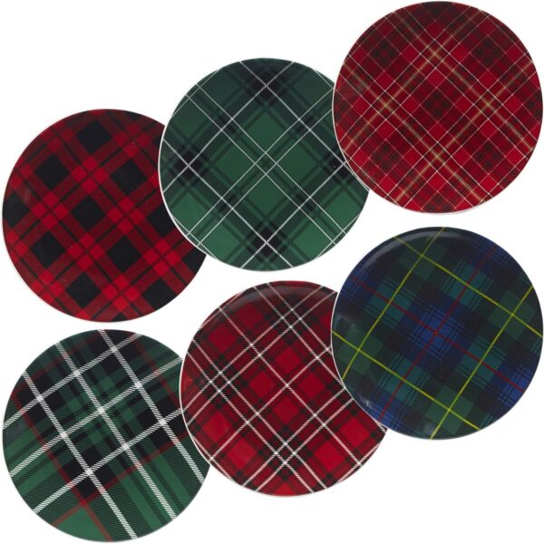 tartan plates.