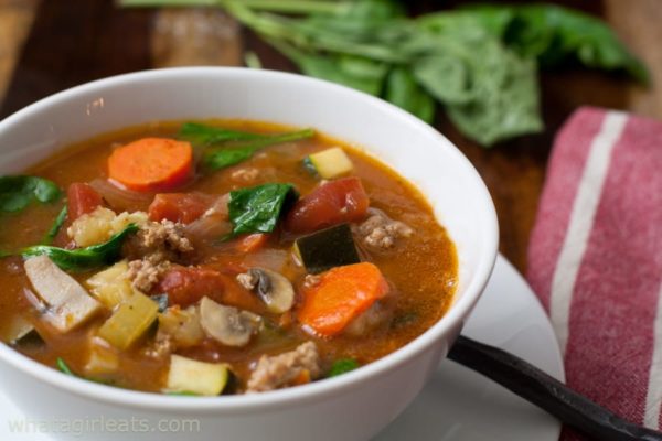 Mediterranean Soup With Sausage and Pistou.