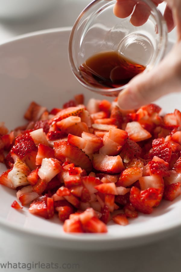 Macerated strawberries in liqueur