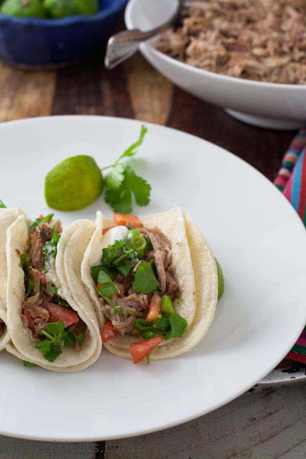 Green Chile Pork {Slow Cooker Recipe} - What A Girl Eats