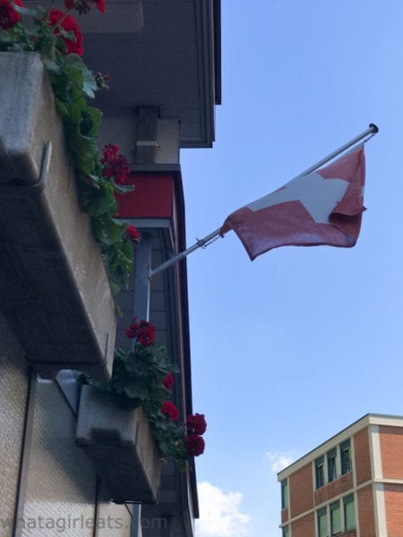 Lugano, swiss flag.
