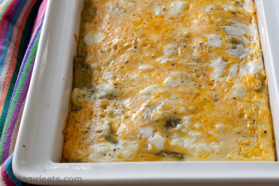 finished Low carb chile cheese casserole