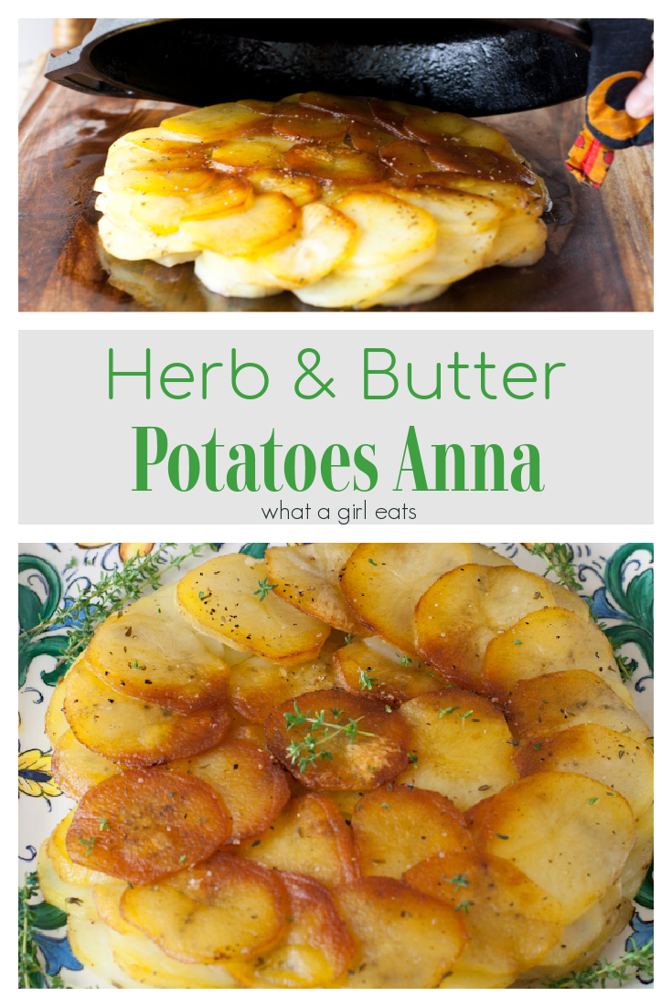 Pommes Anna is a classic French side dish made with sliced potatoes cooked in melted butter. Its gorgeous presentation makes it perfect for a special occasion. It's also Whole30 compliant, Paleo, and vegetarian.