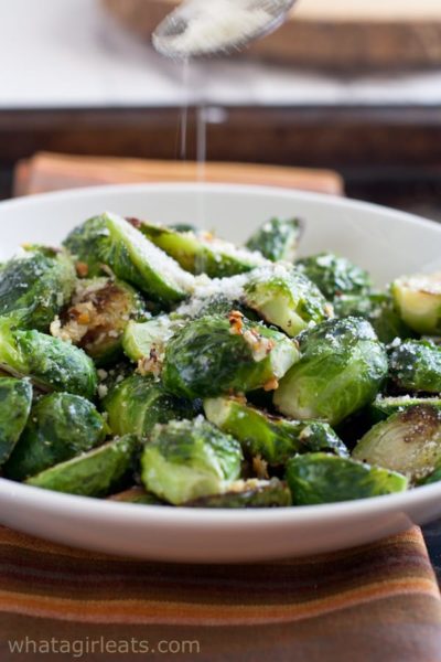 Brussels sprouts with cheese.