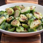 Roasted Brussels sprouts with bacon.