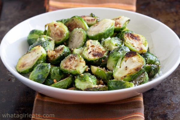 Roasted Brussels sprouts with bacon.