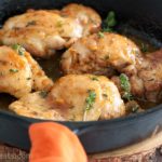 Apricot Ginger Chicken in cast iron