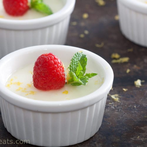posset on black tray.