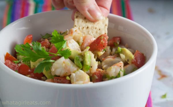 shrimp ceviche in a bowl