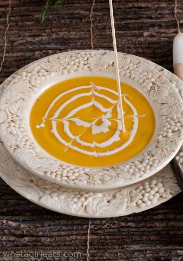 swirl of cream in soup