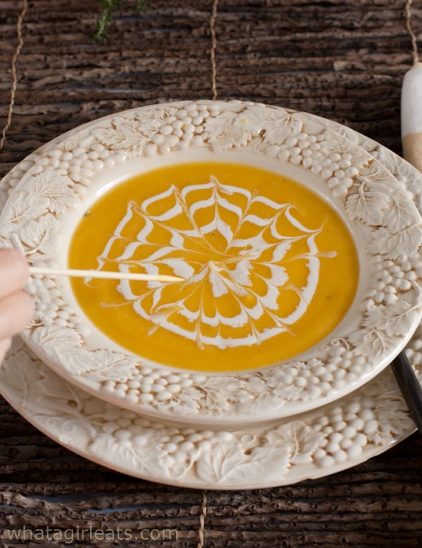 swirl of cream in soup