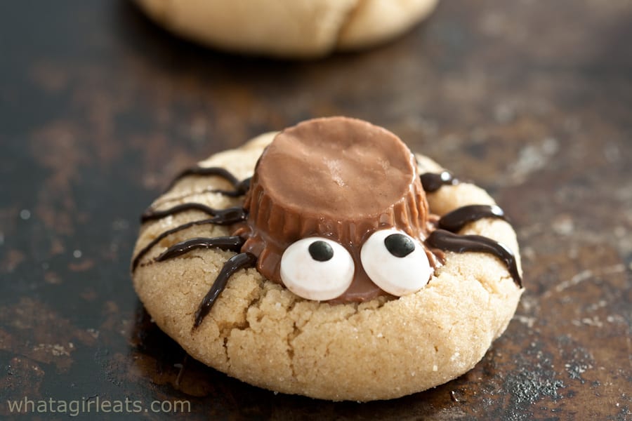 Closeup of spider cookie.
