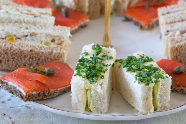 tea sandwich variations on a plate