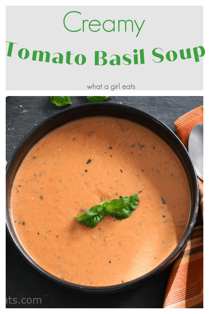 Creamy Tomato Basil Soup is ready in under 20 minutes with just 5 ingredients!