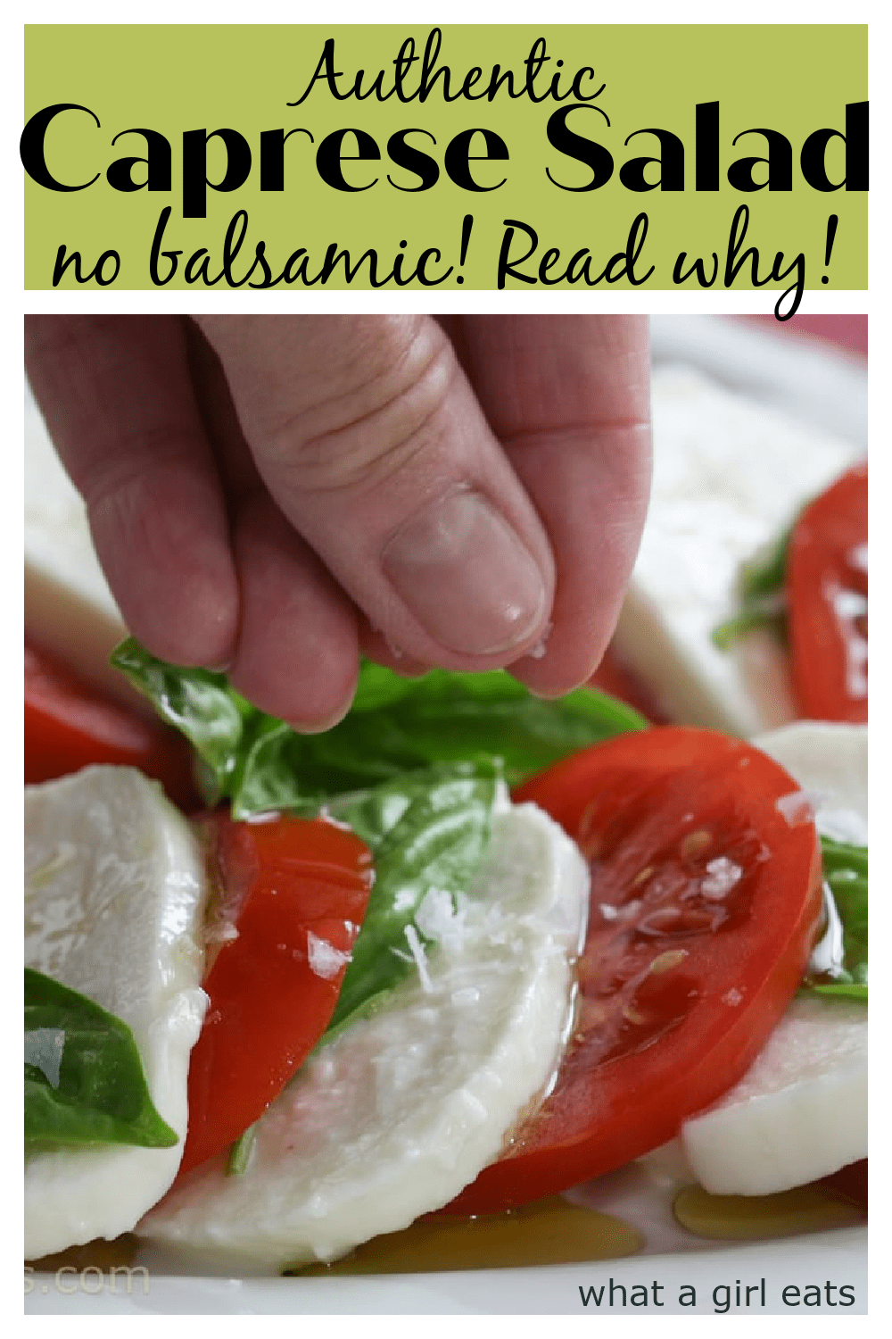 Caprese is a fancy word for tomato, mozzarella, and basil salad. The flavors of the ingredients with a drizzle of olive oil and a sprinkle of sea salt are a perfect blend of flavors. Read why you should skip the Balsamic on a Caprese salad.