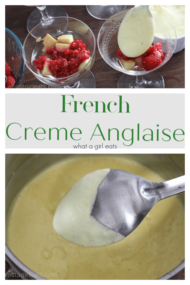 Creme Anglaise or English custard sauce is a classic French dessert sauce. It's the basis for so many desserts like these mini English trifles.