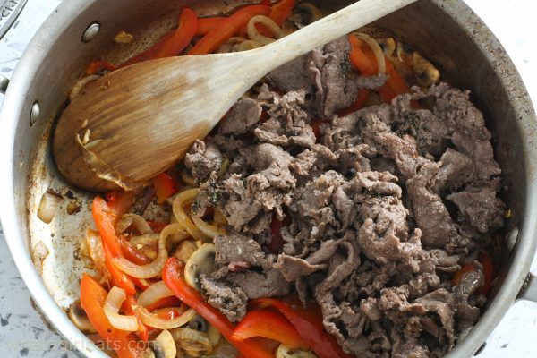 beef and peppers.