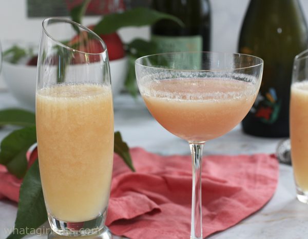 Two peach bellinis side by side.