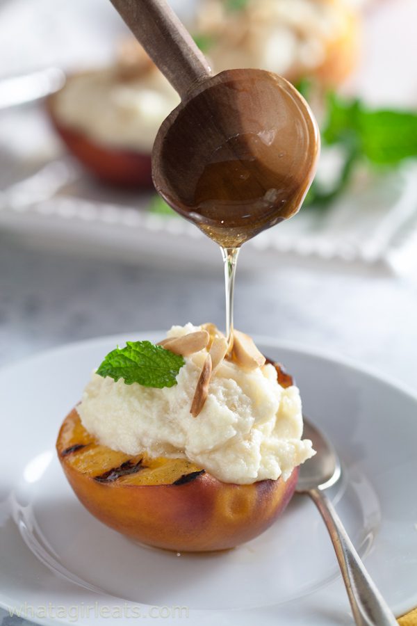 Honey-Drizzled Grilled Peaches with Mascarpone