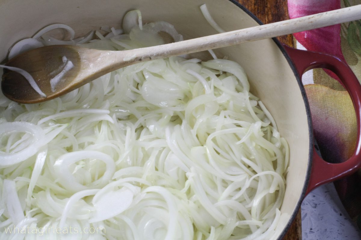 Onions in a pot.