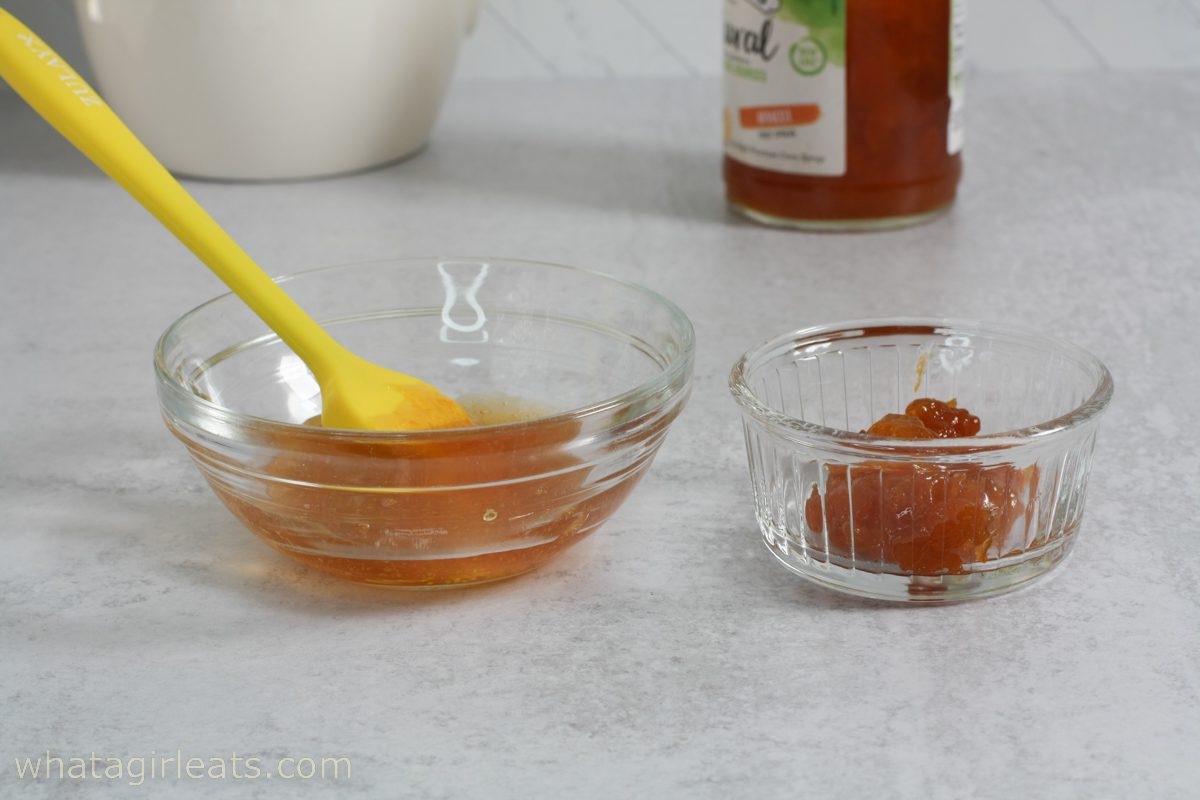 Apricot jam and apricot solids.