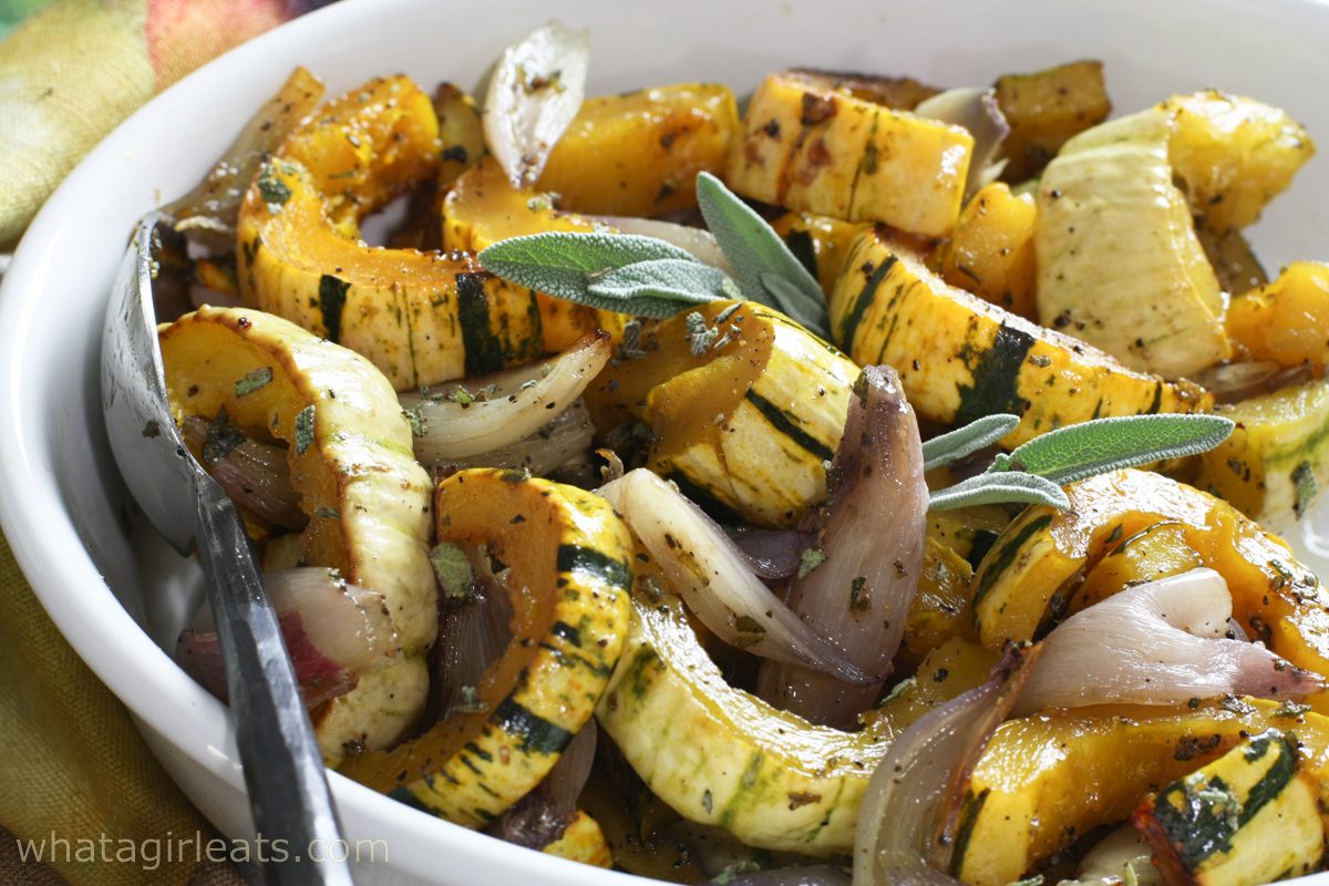 Roasted delicata squash with sage. 