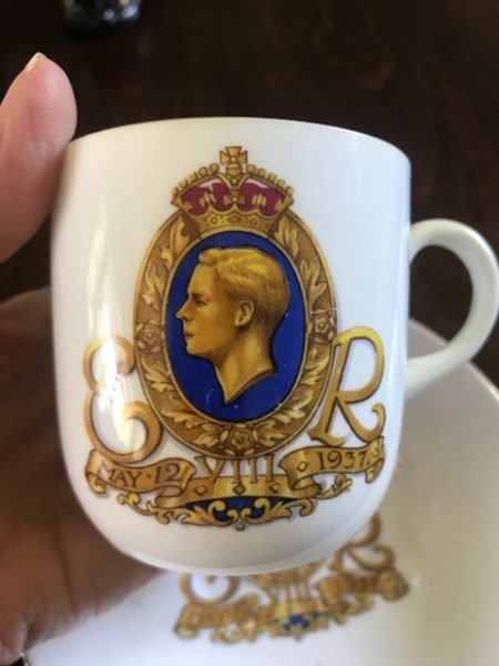 A commemorative mug for Edward Vlll's coronation. Obviously, he abdicated AFTER this was in the shops.