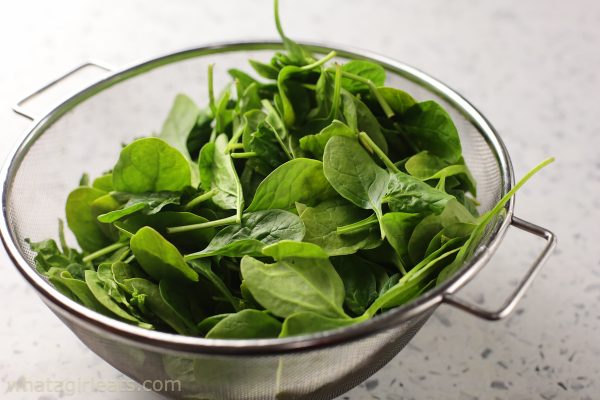 raw spinach.