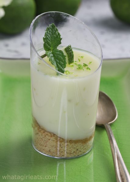 lime posset in glass.