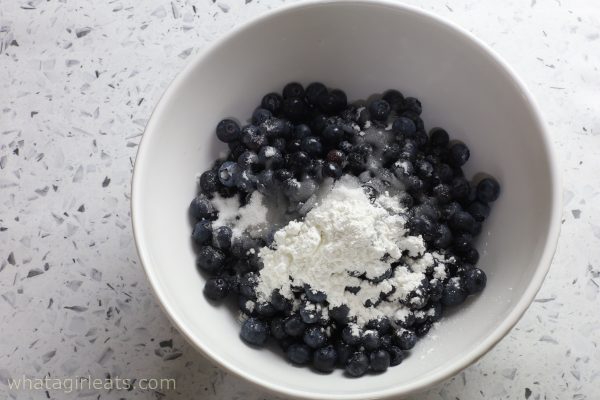 Blueberries with cornstarch.