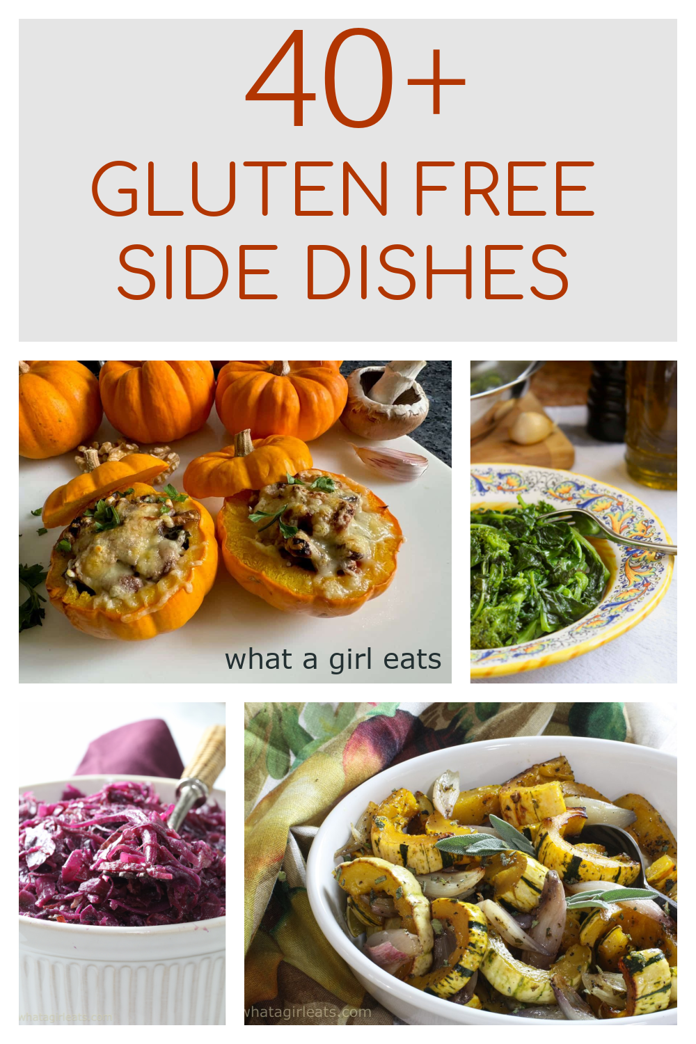 A collection of 40+ gluten free side dishes, salads, appetizers and desserts perfect for holiday entertaining.
