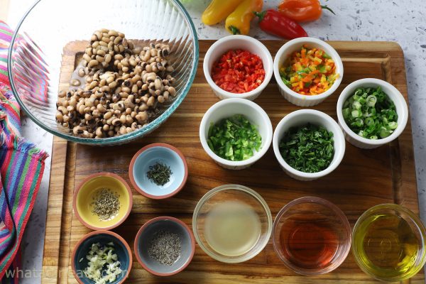 ingredients for texas caviar.