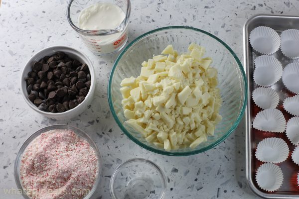 ingredients for peppermint creams.