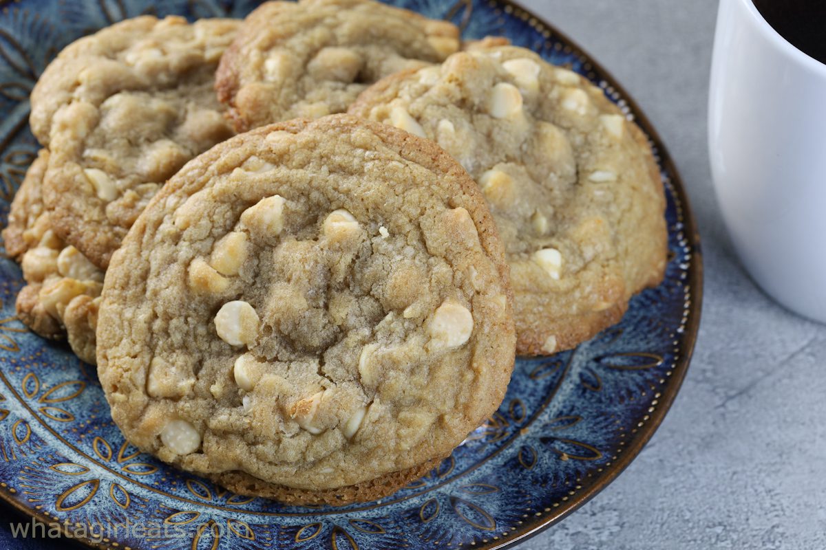 White Chocolate Macadamia Cookies - What A Girl Eats