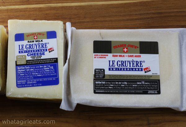 two kinds of gruyere.