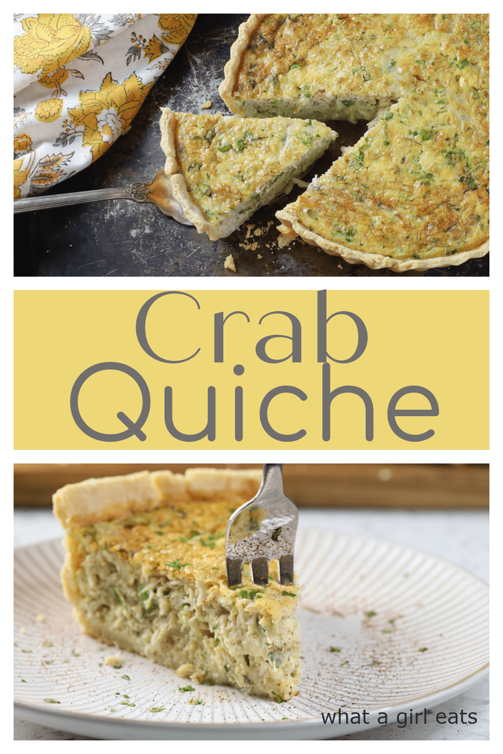 Crab quiche is rich and creamy with lots of real crab meat and a hint of spice. It's perfect for brunches or and elegant lunch.