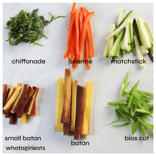 types of vegetable cuts stick cuts.