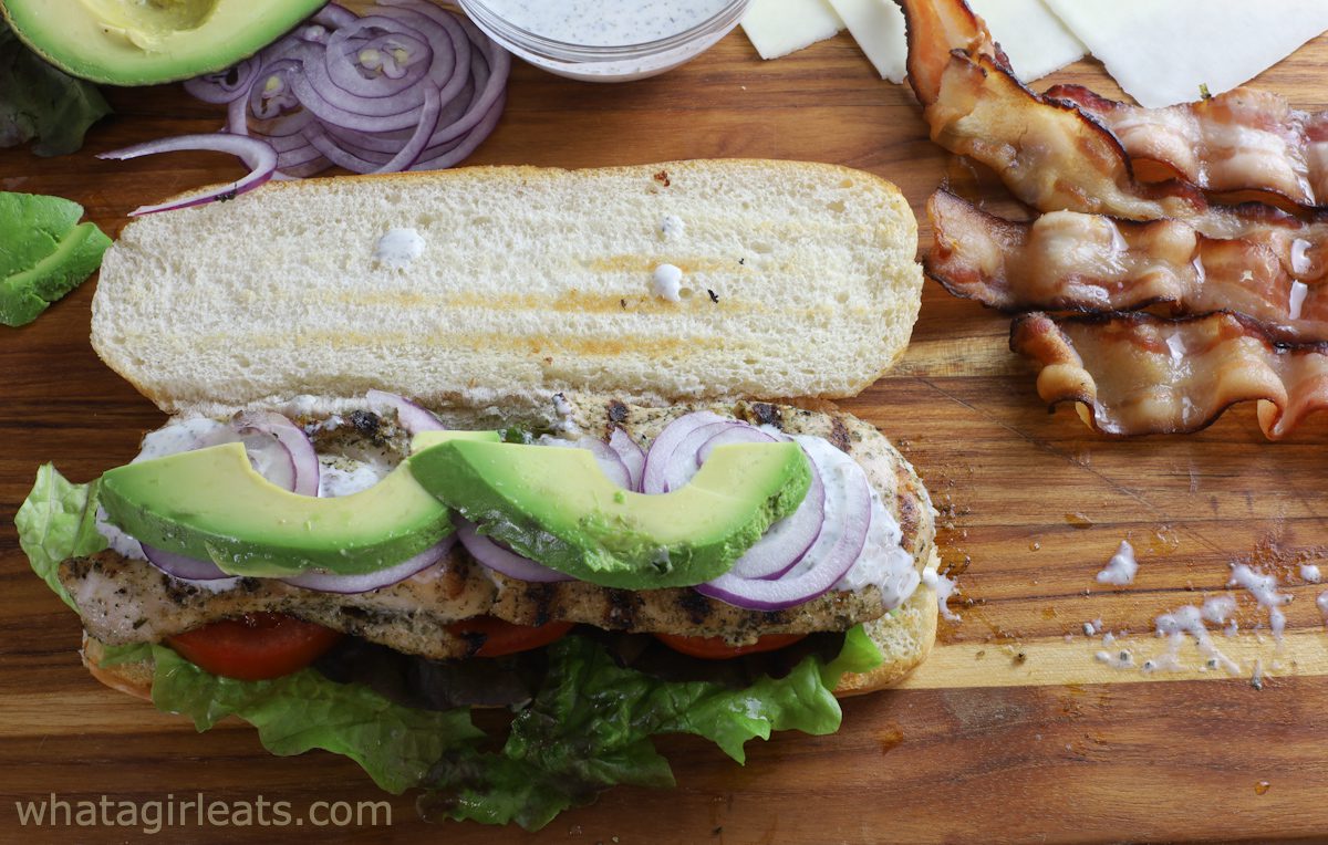 Chicken Bacon Ranch Sandwich - What A Girl Eats