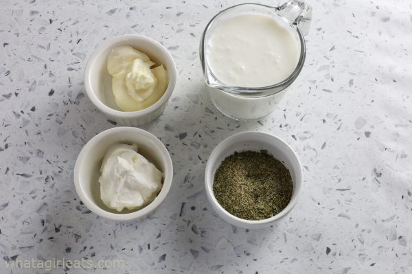 ingredients for buttermilk ranch.