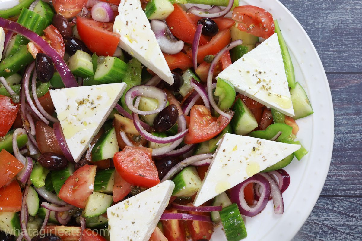 Greek Salad with Feta and Fresh Herbs