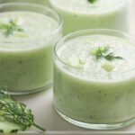 cold cucumber soup tight shot.