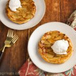 apple tarts top shot with ice cream.