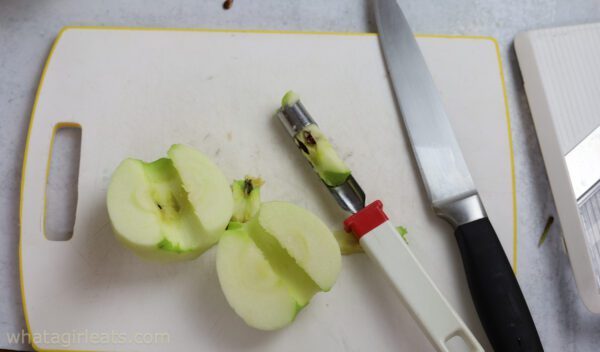 cored apple.