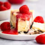 white chocolate raspberry cheesecake.