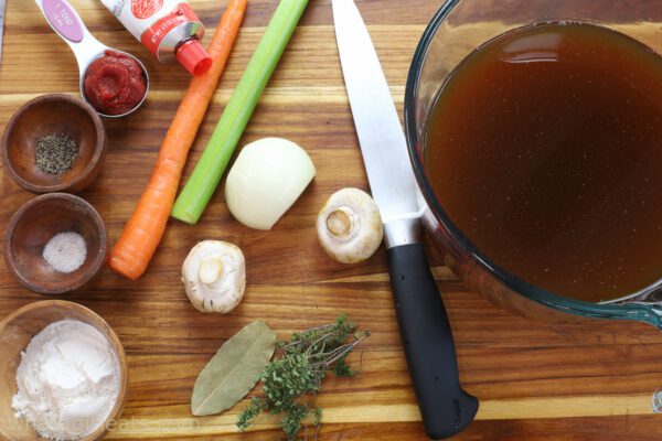 ingredients for brown sauce.