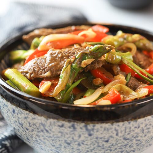 szechuan beef stir fry.