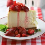 strawberry compote on cheesecake.